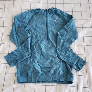 Gymshark Vital Seamless 2.0 1/2 Zip Pullover in Tahoe Teal Marl